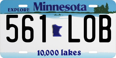 MN license plate 561LOB