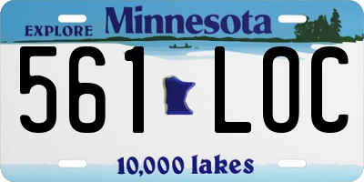 MN license plate 561LOC