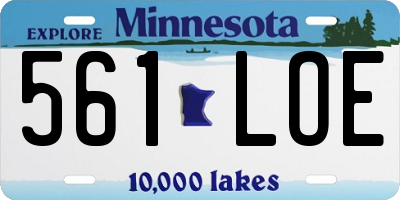 MN license plate 561LOE