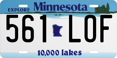 MN license plate 561LOF