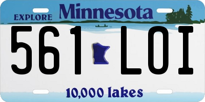 MN license plate 561LOI