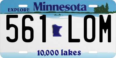 MN license plate 561LOM