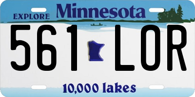 MN license plate 561LOR