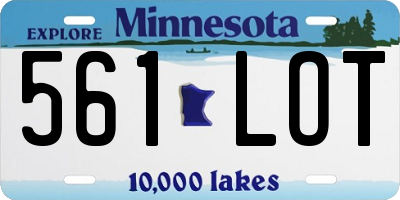 MN license plate 561LOT
