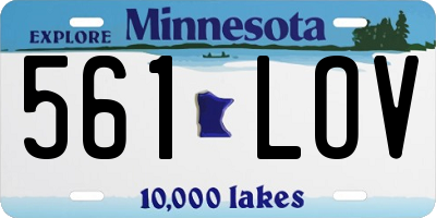 MN license plate 561LOV