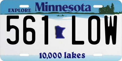 MN license plate 561LOW