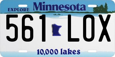 MN license plate 561LOX