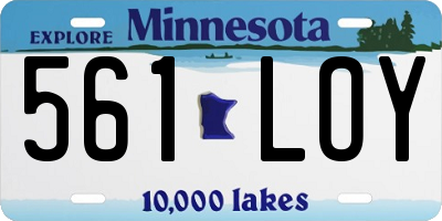 MN license plate 561LOY
