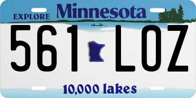 MN license plate 561LOZ