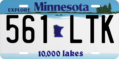 MN license plate 561LTK