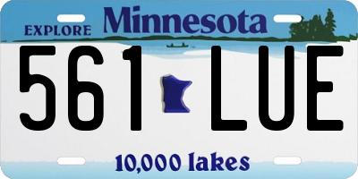 MN license plate 561LUE