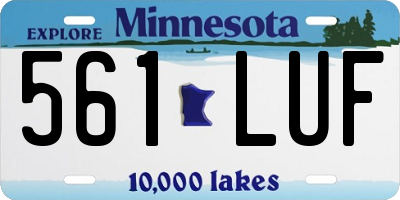 MN license plate 561LUF
