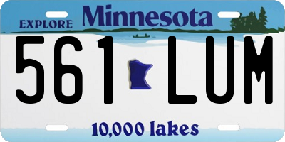 MN license plate 561LUM