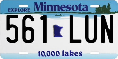 MN license plate 561LUN