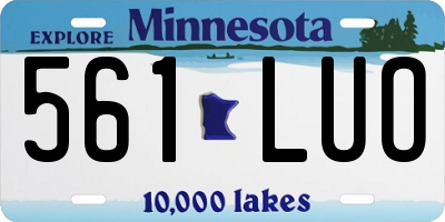 MN license plate 561LUO
