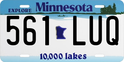 MN license plate 561LUQ