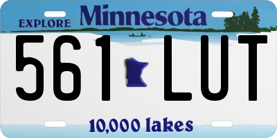MN license plate 561LUT