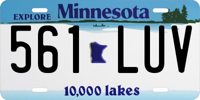 MN license plate 561LUV