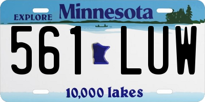 MN license plate 561LUW
