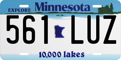 MN license plate 561LUZ