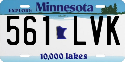 MN license plate 561LVK