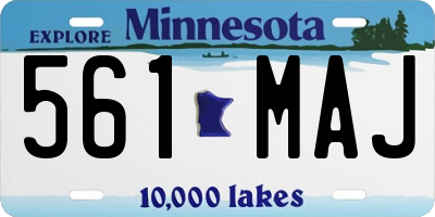MN license plate 561MAJ