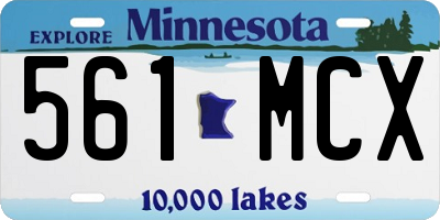 MN license plate 561MCX