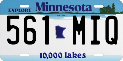 MN license plate 561MIQ