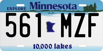 MN license plate 561MZF
