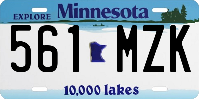 MN license plate 561MZK
