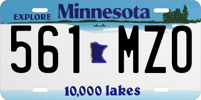 MN license plate 561MZO