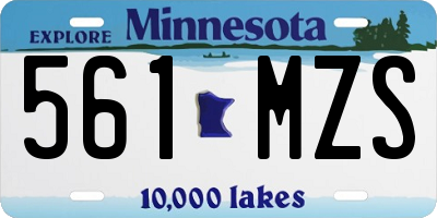 MN license plate 561MZS