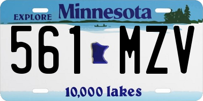 MN license plate 561MZV