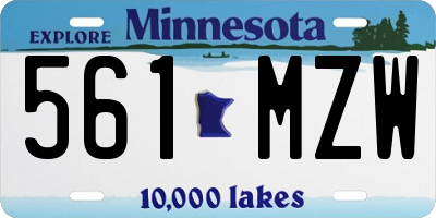 MN license plate 561MZW