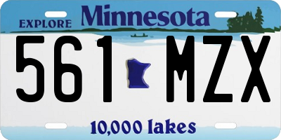 MN license plate 561MZX