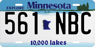 MN license plate 561NBC