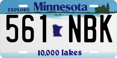 MN license plate 561NBK