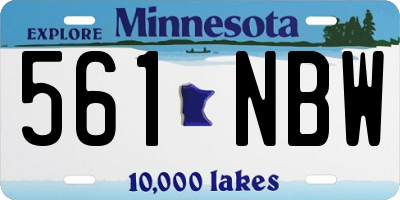 MN license plate 561NBW