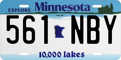 MN license plate 561NBY