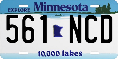 MN license plate 561NCD