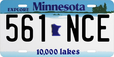 MN license plate 561NCE