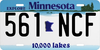 MN license plate 561NCF