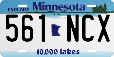 MN license plate 561NCX