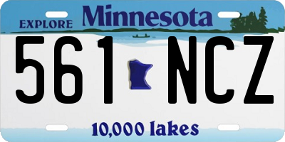 MN license plate 561NCZ