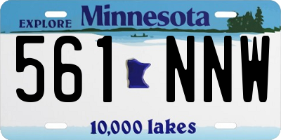 MN license plate 561NNW