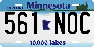 MN license plate 561NOC