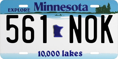 MN license plate 561NOK