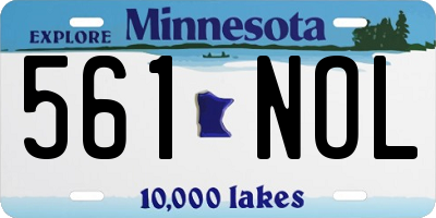 MN license plate 561NOL