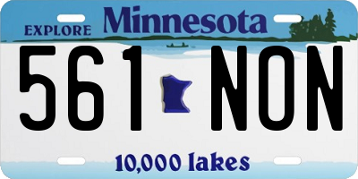 MN license plate 561NON