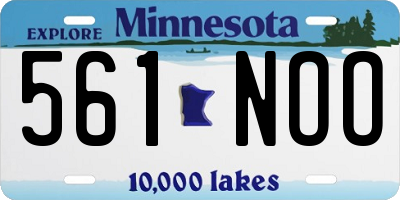 MN license plate 561NOO